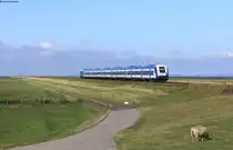 RE 11019 (Westerland(Sylt)-Hamburg Altona) mit Schublok 245 212-6 am Hindenburgdamm 2.9.20