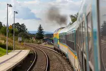 223 013 mit dem Alex nach Lindau. Bei der Anfahrt in Heimenkirch. 17.9.20