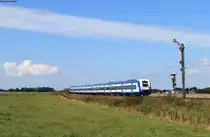 RE 11073 (Westerland(Sylt)-Niebüll) mit 245 204-3 bei Lehnshallig 2.9.20