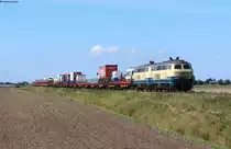 218 466-1 und 218 490-1 sowie 628 501-8  Hörnum  am Zugschluss mit dem AS 1435 (Westerland(Sylt)-Niebüll/Bredstedt) bei Lehnshallig 2.9.20