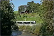 Ein BLS  Lötschberger  RABe 535 ist kurz nach Trubschachen als RE 4366 von Luzern nach Bern unterwegs.  

30. Sept. 2020