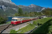 SBB Historic RAe TEE II 1053 auf der Rückfahrt der TEE Gönnerfahrt am 03.10.2020 bei Mols aufgenommen.