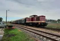 PRESS 204 347-9 mit dem DPE 31394 von Erfurt Hbf nach Erfurt Hbf, am 10.10.2020 beim Betriebshalt in Erfurt Nord. Die Geburtstagssonderfahrt ging über Straußfurt, die Pfefferminzbahn, Saalfeld und Arnstadt zurück nach Erfurt.