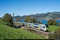 6-teiliger BLS MUTZ RABe 515 039 auf Probefahrt am 3. Oktober 2020 bei Einigen.