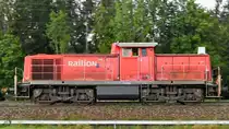 294 766-1 von Railion fährt solo dem Regen entgegen, so gesehen Mitte August 2020 bei Fuchsreut.