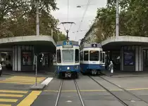 Wagennummer 2044  Wollishofen  auf Dienstfahrt beim Limmatplatz. Wahrscheinlich fuhr dieser Wagen ins Depot Hard ein. Datum: 11. 10. 2020