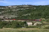 363 003 mit dem 48441 (Voest Alpine Linz-Koper tovorna) bei Zanigrad 11.9.20