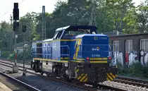 evb Logistik mit  277 405  (NVR:  92 80 1277 405-7 D-EVB ) am 22.09.20 Durchfahrt Bf. Hamburg-Harburg.
