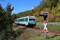 628 673-5/628 486-2 und 629 005-7 als RE 22597 (Donaueschingen-Ulm Hbf) bei Immendingen 4.10.20