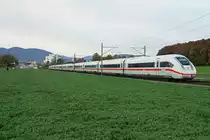 Grossverkehr vom 25. Oktober 2020 auf der alten Stammstrecke Olten-Bern infolge Unterhalts Arbeiten der Neubaustrecke Mattstetten-Rothrist-Bern (NBS).
ICE 4 der DB bei Herzogenbuchsee.
Foto: Walter Ruetsch 