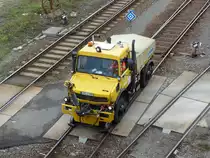 Ein Unimog von Vossloh am 21.10.2020 in Leipzig-Engelsdorf.
