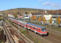 RB18 Osterburken-Tübingen am 27.10.2020 in Oberesslingen. 