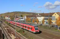 Von 430 067+xxx angeführter Vollzug als S1 Herrenberg-Kirchheim am 27.10.2020 in Oberesslingen. 