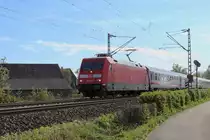 101 131-1 im Frühjahr 2020 mit einem ICE kurz vor Kamen 