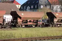 RIV D-DB Fcs Schotterwagen am 13.11.2020 im Rostocker Hbf.