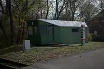 Ein mobiles Stellwerk, welches früher in den Braunkohlentagebauen der DDR Verwendung fand, hier in der Energiefabrik Knappenrode.14.11.2020 12:11 Uhr.