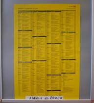 Der Fahrplan von Z�ssow im Bahnhof Zinnowitz