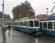 Linie 6 Wagennummer 2027 am Bahnhofquai. Datum: 18. 11. 2020