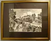 Eisenbahnmuseum Ljubljana (Laibach), Bild vom slowenischen Maler Stane Kumar (1910-1997), Genehmigung liegt vor, Juni 2016