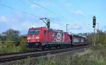 Am 12.11.20 kommte ich endlich bei Hamm die 185 399 aufnehmen. Hier ist sie gerade auf den Weg von Hamm weiter über Bönen ins Ruhrgebiet.

Hamm 12.11.2020