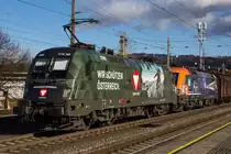 1116 182-7  Bundesheer  vorweg mit der 1116 199-1  60 Jahre Roco durch Dornbirn. 16.11.20