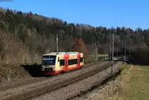 VT 233 als HzL69735 (Bräunlingen Bf-Villingen(Schwarzw)) bei Aufen 18.11.20