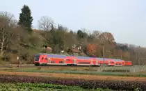 RE Stuttgart-Ravensburg am 21.11.2020 zwischen Reichenbach und Ebersbach. 