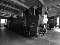 Die Dampflokomotive 770.86 der bayerischen Gattung Pt 2/3 stammt aus dem Jahr 1915 und ist Teil der Ausstellung im Lokpark Ampflwang. (August 2020)