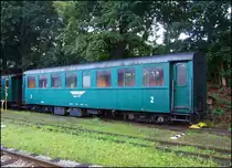 JHMD historischer Wagen Ba/u 477 am 30.August 2020 im Depot Jindrichuv Hradec.