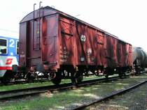 Gbgkks_21541534636-4 beladen mit leeren Stahlf�sser f�r ein Schmier�lunternehmen; Bhf. RIED i.I. 70729
