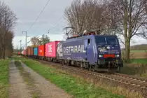 Lokomotive E 189 099 von Distrirail am 21.11.2020 in Boisheim.
