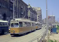 Alexandria SL 7 (DÜWAG/Kiepe-GT6 835 (ehem. Kopenhagen KS 835)) am 10. Juni 1974. - Scan eines Farbnegativs. Film: Alfochrome-Ringfoto (= Sakuracolor R-100?). Kamera: Kodak Retina Automatic II.