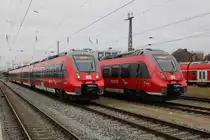 442 347 als S3(Warnemünde-Güstrow bei der Ausfahrt im Rostocker Hbf.04.12.2020