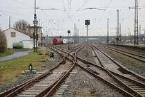 Doppelkreuzungsweiche am 12.12.20 in Hanau Hbf von einen Bahnsteig aus gemacht