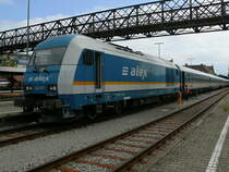 Zum Ende des ALEX Süd: Am 23.8.19 um 16:00 Uhr stand 223 071 mit ihrem ALX 84113 im Bahnhof Lindau.