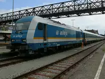 Zum Ende des ALEX Süd: Am 23.8.19 um 16:00 Uhr stand 223 071 mit ihrem ALX 84113 im Bahnhof Lindau.