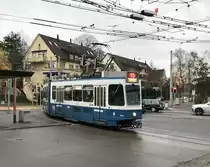 Linie 15 Wagennummer 2037  Oberstrass  fährt in die Schleife Bucheggplatz. Datum: 13. 12. 2020