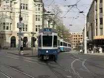 Linie 14 Wagennummer 2012  Wiedikon  kurz vor der Haltestelle Sternen Oerlikon. Datum: 13. 12. 2020