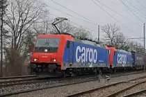 Doppeltraktion, mit den Loks 484 004-7 und 484 008-8 fährt Richtung Bahnhof Kaiseraugst. Die Aufnahme stammt vom 10.12.2020.