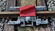 Diese Gleissperre habe ich Ende September 2020 vor dem Lokschuppen am Bahnhof Jöhstadt abgelichtet.