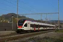 RABe 521 026, auf der S3, verlässt den Bahnhof Gelterkinden. Die Aufnahme stammt vom 11.11.2020.