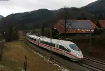 403 014-4  Duisburg  als ICR 2903 (Köln Hbf-Konstanz) bei Gutach 9.1.21
