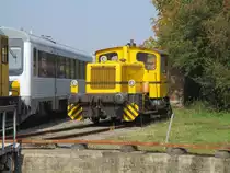 Vor der Drehscheibe stand,am 23.September 2020,in Padborg diese Kleinlok.