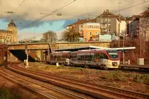 S28 RegioBahn in Wuppertal Steinbeck, Januar 2021.