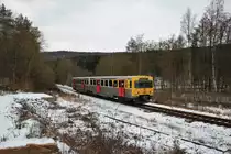 HLB/TSB LHB VT2E (609 012) am 16.01.21 in Köppern (Taunus)  
