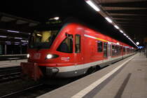 429 529-1 als RB17(Rostock-Schwerin)kurz vor der Ausfahrt am Abend des 16.01.2021 im Rostocker Hbf. 