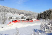40 80 947 5206-5; 218 456-0 und 40 80 9475 195-0 als NbZ 92670 (Villingen(Schwarzw)-Seebrugg) bei Neustadt 16.1.21