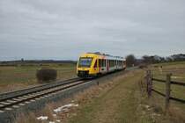 HLB/TSB Alstom Lint 48 VT206 (648 906-5) am 16.01.21 in Arnsbach (Taunus)