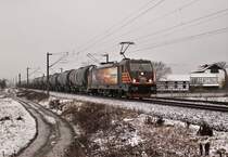 187 538 (HSL) zu sehen am 05.01.21 mit einem Kesselzug in Etzelbach.