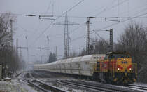 Am 17.01.2021 zog EH 275 116 einen Kalkzug aus dem Angertal durch Ratingen-Linotf. 